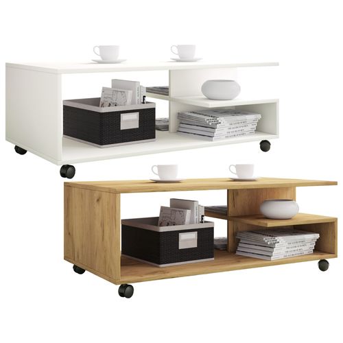 Vcm Table Basse En Bois Table De Salon Sur Roulettes Table Basse Stango Xl