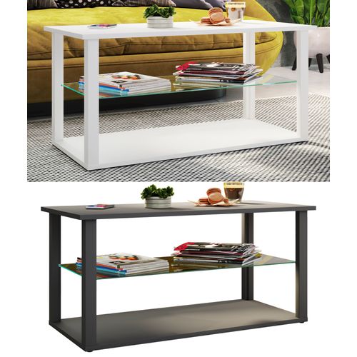 Vcm Table Basse En Bois Table De Salon Table D'appoint En Verre Wanilo L