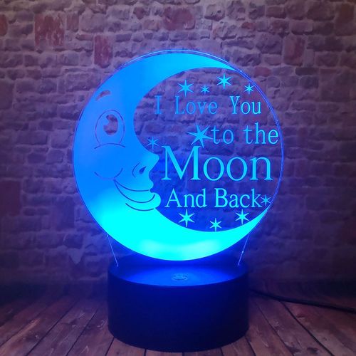 Veilleuse De Bureau  Led 3d, Illusion Romantique, Lumire Changeante Colore, Modle I Love You To The Moon And Back Action & Toy Lover