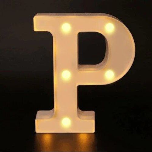 Veilleuse Led Avec Lettres De L'alphabet De 16cm,Luminaire Dcoratif D'nik,Idal Pour Un Mariage,Un Anniversaire Ou Une Ixde Nol - Type P #B