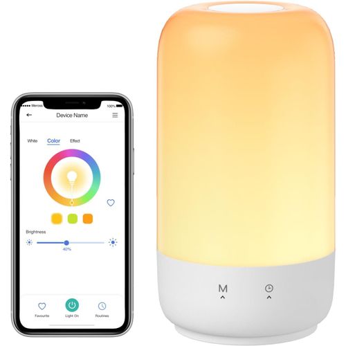 Veilleuse Led Connectelampe De Chevet Intelligente Compatible Avec Apple Homekit, Alexa Et Google Home, Rgbcw Lampe De Table Multicolore Dimmable Avec Commande Vocale Et Contrle  Distance.[G87]