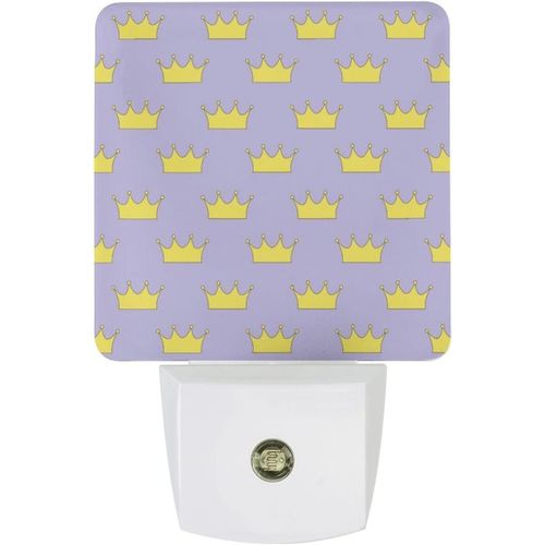 Veilleuse Led Princesse Ou Reine Couronne Doree, Avec Capteur Automatique Du Crepuscule A L'aube, Jolie Veilleuse Econome En Energie Pour Chambre A Coucher