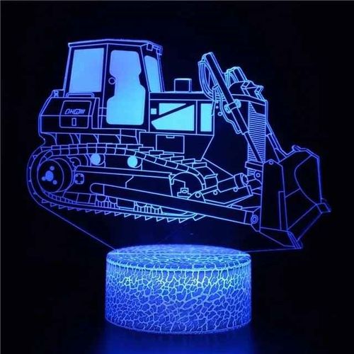 Veilleuse Led Tactile Eb3d,Lampe De Table,Voiture,Camion,Tracteur,Cadeau De Dcoration De Chambre De Bb,Nol,Anniversaire - Type Rouge Fonc-Crack Base Remote