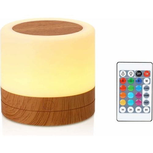 Veilleuse, Mini Lampe De Chevet Multicolore  360, Lampe Nuit Rechargeable Avec Toucher Luminosit Ajustable Tlcommande