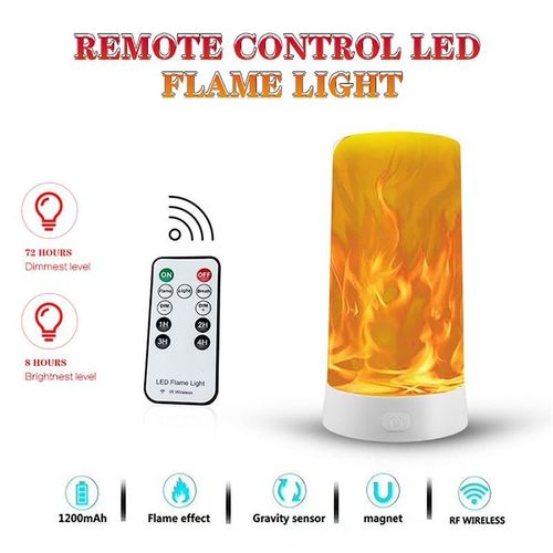 Veilleuse Portable Avec Tlcommande Intelligente, Lampe De Table Rechargeable Par Usb, Flamme Magntique