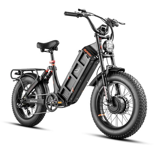 Vlo lectrique Eahora Juliet Iii Suspension Complte 3000w 52v 60ah Shimano 7s Ipx6 Rgulateur De Vitesse Freins  Disque Hydrauliques Avec Coupure Moteur Pneus 20