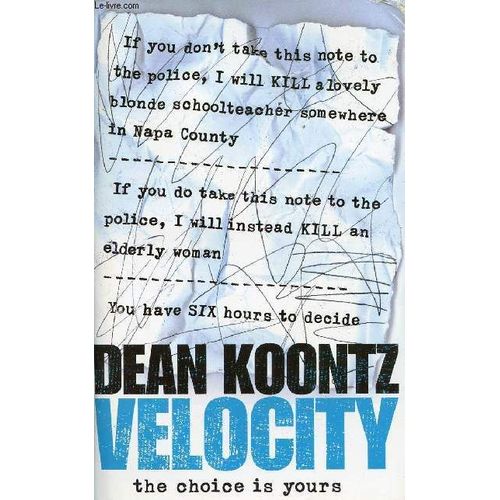 Velocity   de dean koontz  Format Reli 