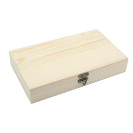 velocitye Boîte rectangulaire en bois non fini Boîtes de rangement  artisanales naturelles avec couvercle à charnière et fermoir avant pour les  loisirs L