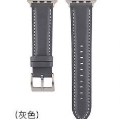 Vente Chaude Transfrontalire Adapte  Apple Iwatch 1-7 Gnrations Nouveau Modle En Cuir De Veau De Couche Suprieure Modle Simple Grande Quantit Prfrentielle-Gris-38/40/41 Mm