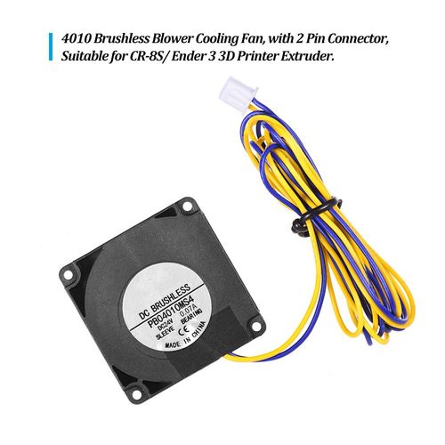 Ventilateur De Refroidissement Sans Balais 4010, Ventilateur Turbo 40 X 40 X 10 Mm, 24 V Cc Avec Roulement à Billes, Connecteur 2 Broches Pour Imprimante 3d Cr-8s Ender 3, Extrudeuse Hotend