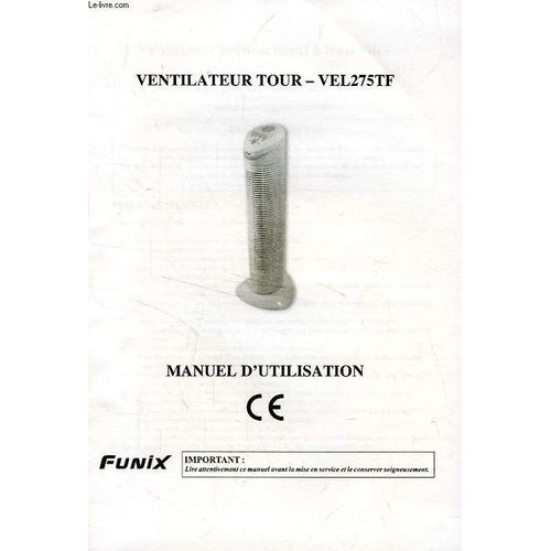 Ventilateur Tour Vel275tf, Manuel D'utilisation   de COLLECTIF
