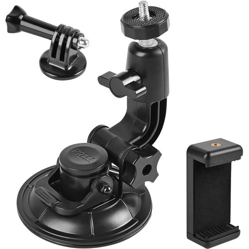 Ventouse Support D'Aspiration Pour Camra Appareil Photo Compatible Avec Tout Gopro Heros, Sjcam Series, Geekpro, Garmin Virb Xe, Xiaomi Yi 4K & Clip De Tlphone Pour Vlog/Pov[Camera63]