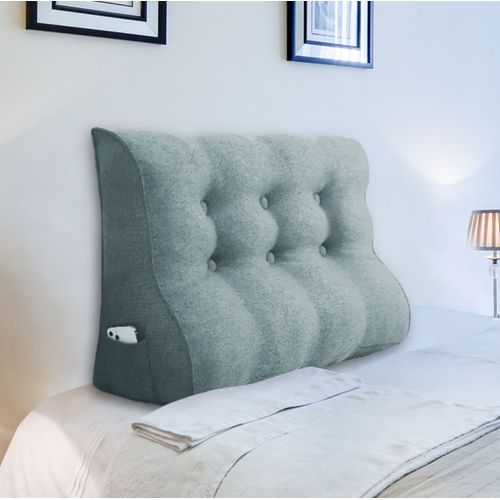 Vercart Compens Coussin De Lecture Triangulaire De Repos Au Lit Dossier Tte De Lit Soutien Dorsal Oreiller Dcoratif, Gris Mlange De Lin