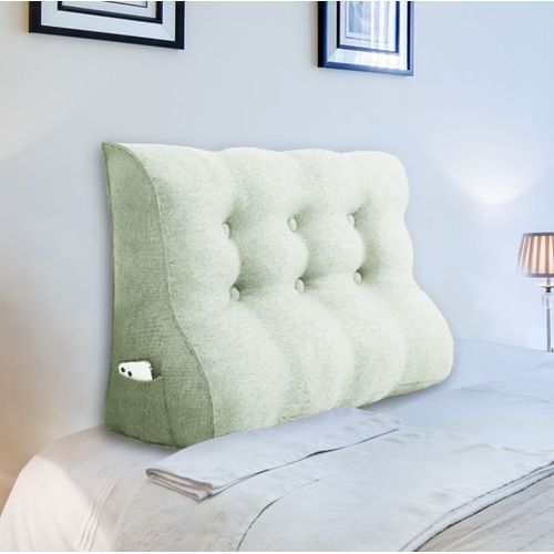 Vercart Compens Coussin De Lecture Triangulaire De Repos Au Lit Dossier Tte De Lit Soutien Dorsal Oreiller Dcoratif, Ivoire Mlange De Lin
