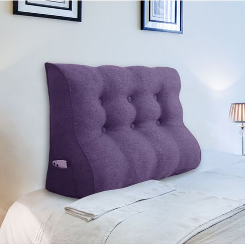 Vercart Compens Coussin De Lecture Triangulaire De Repos Au Lit Dossier Tte De Lit Soutien Dorsal Oreiller Dcoratif, Violet Mlange De Lin