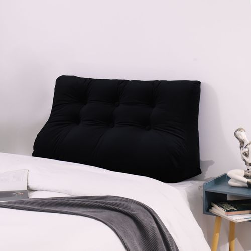 Vercart Compens Coussin De Lecture Triangulaire De Repos Au Lit Dossier Tte De Lit Soutien Dorsal Oreiller Dcoratif, Noir Velours