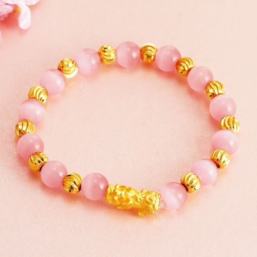 Vritables Perles De Pierre D'obsidienne Noire Pour Hommes Et Femmes, Bracelet De Richesse De Bouddha, Bracelets Feng Shui, Document En Or 24 Carats, Bijoux  Porte De Main, 2020