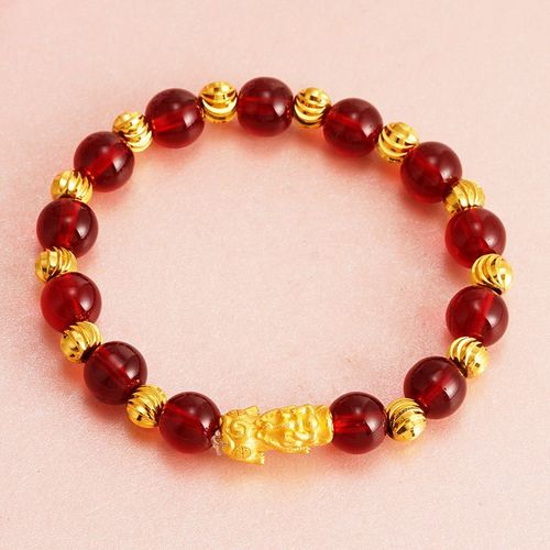 Vritables Perles De Pierre D'obsidienne Noire Pour Hommes Et Femmes, Bracelet De Richesse De Bouddha, Bracelets Feng Shui, Document En Or 24 Carats, Bijoux  Porte De Main, 2020