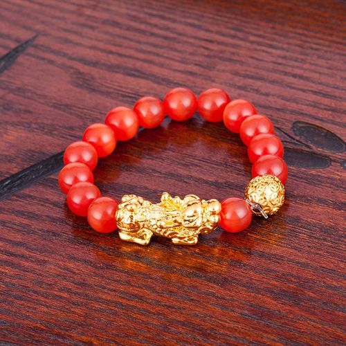 Vritables Perles De Pierre D'obsidienne Noire Pour Hommes Et Femmes, Bracelet De Richesse De Bouddha, Bracelets Feng Shui, Document En Or 24 Carats, Bijoux  Porte De Main, 2020