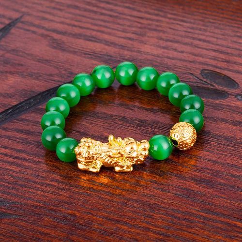 Vritables Perles De Pierre D'obsidienne Noire Pour Hommes Et Femmes, Bracelet De Richesse De Bouddha, Bracelets Feng Shui, Document En Or 24 Carats, Bijoux  Porte De Main, 2020