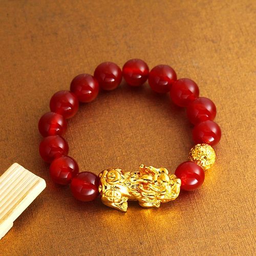 Vritables Perles De Pierre D'obsidienne Noire Pour Hommes Et Femmes, Bracelet De Richesse De Bouddha, Bracelets Feng Shui, Document En Or 24 Carats, Bijoux  Porte De Main, 2020
