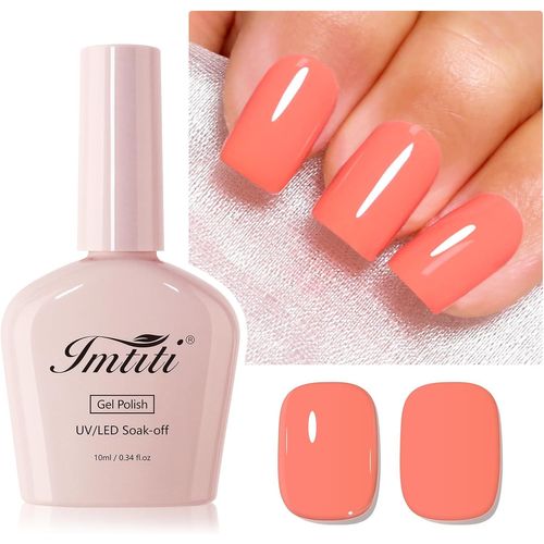 Vernis  Ongles Corail, 1pcs Corail Orange Vernis  Ongles Led Uv, Longue Dure, Manucure De Salon  La Maison Pour Le Printemps Et L't (10ml-955)