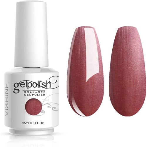 Vernis  Ongles Semi-Permanent Gelpolish Soak-Off Uv Led Manucure Vernis Gels Corail Clair Scintillant (1407)