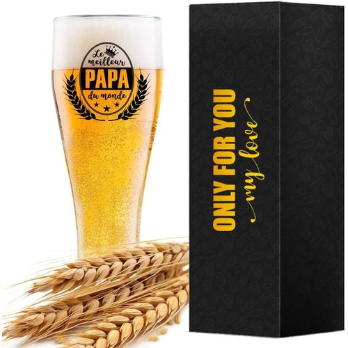 Verre  Bire De Papa Avec Le Slogan Meilleur Papa Du Monde, Cadeaux De Bire Pour Les Hommes Lui Pour La Fte Des Pres Anniversaire Nol Fte Des Hommes Pour Pre (Pour Pre).[G264]