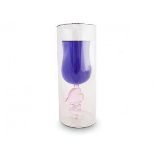Verre  Pied lgant Avec Une Double Paroi En Forme De Coeur Shooter Insolite Recipient Fete.