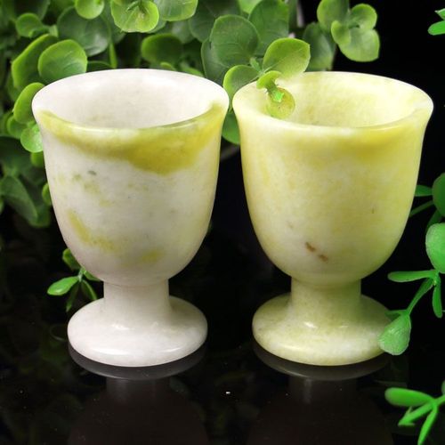 Verre  Vin En Jade Naturel Blanc Vert, Tasse De Style Chinois, Tasse  Th Sculpte  La Main, Cadeaux De Charme, Nouvelle Collection W78, 2 Pices