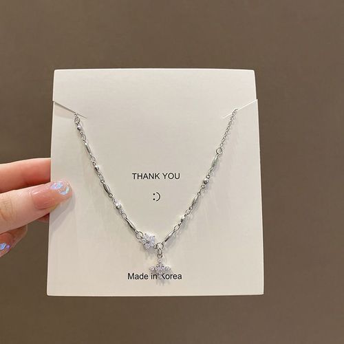 Version Corenne Design Sens Croix Titane Acier Collier Femmes Lumiere Luxe Niche Simple Clavicule Chane Collier Filet Rouge Accessoires-Sw-X942 Argent