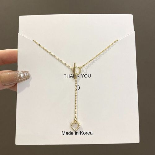 Version Corenne Du Collier D'amour Rtro En Nacre Femme Ins Style Sens Haut De Gamme Simple Chane De Clavicule En Acier Au Titane All-Match Accessoires De Clbrits Internet-Sw-X747 Or