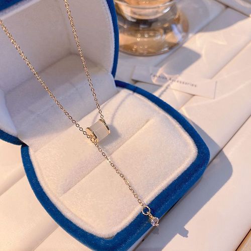 Version Corenne Du Style Ins Collier En Acier Au Titane Filles Haut Sens Polyvalent Niche Perle Clavicule Chane Pendentif Accessoires-X771 Or-Xiaoman Collier De Taille