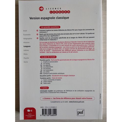 Version Espagnole Classique   de Couderc Christophe  Format Broch 