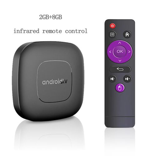 Version mondiale lecteur multimdia en Streaming intelligent TV Box Mortal T1 Bluetooth Google Assistant Android14 AllwinnerH313 2.4G & 5G Wifi 4K - Type T1 2G8G IR Remote