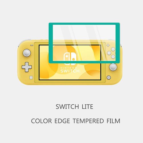 Vert Pour Ns Lite - Protecteur D'cran De Console Pour Nintendo Switch Lite, Cadre Color 9h, Film En Verre Guatmaltque, Poignes De Pouce Pour Accessoires Ns Switch