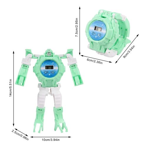 Vert - Robot Cratif Transformant Les Enfants Regarder Les Garons Du Poignet Numrique Regarde Les Enfants lectriques Smart Robots Regardent Les Jouets Pour Filles Garons