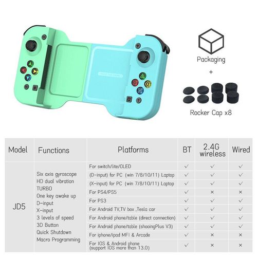 Vert - Support De Manette De Jeu Sans Fil Pour Tlphone, Manette Pour Switch, Pc, Ps4, Iphone 13, 14, Android, Pubg