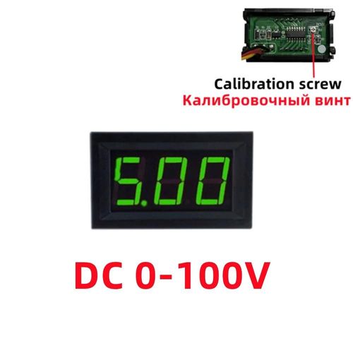 vert - Voltmtre numrique DC 0 100V, voltmtre numrique, panneau de tension, rouge/bleu/vert, pour lectromobile, moto, voiture