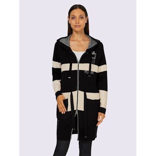 Veste  Capuche En Tricot Viscose - Rick Cardona - Couleur Ivoire-Noir  Motifs