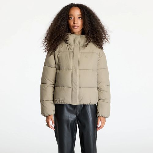 Veste Calvin Klein Jeans Logo Short Hooded Puffer Jacket Gray Xl