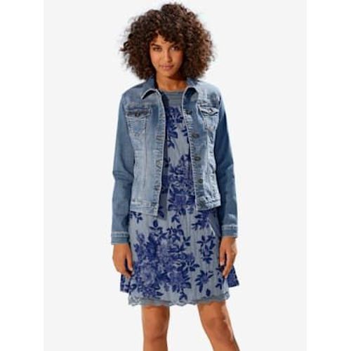 Veste En Jean Effet Dlav Et Us - Linea Tesini - Bleu Denim