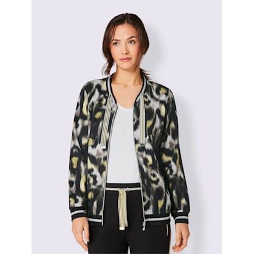 Veste En Modal Et Viscose Matire Sweat - Creation L Premium - Gris Clair-Citron Imprim