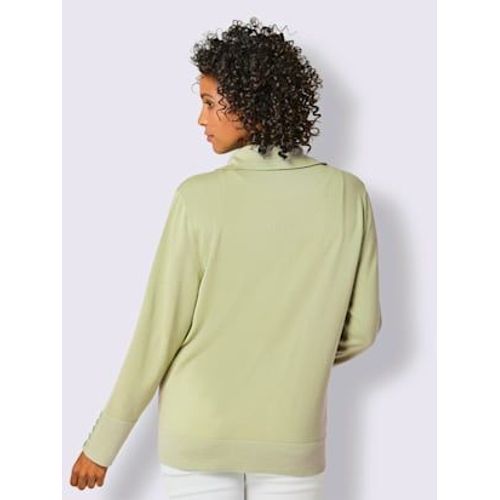 Veste En Tricot Fin Merceris - Creation L Premium - Vert Pistache