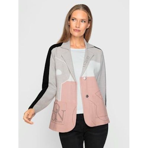 Veste En Tricot Jacquard Motif Patchwork - Rick Cardona - Gris Clair-cru  Motifs