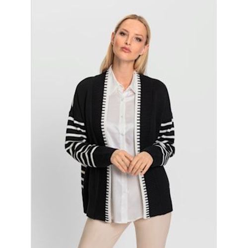 Veste En Tricot Rayures Contrastes - Rick Cardona - Noir-cru  Motifs