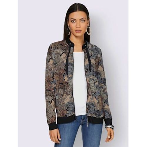Veste Lgre Viscose - Creation L - Noir-Sable Imprim