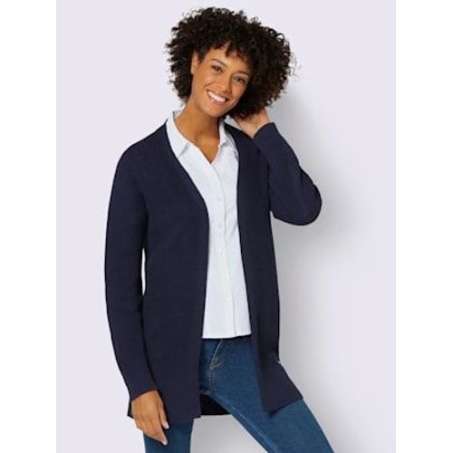 Veste Longue En Tricot 50% Coton - Collection L - Marine