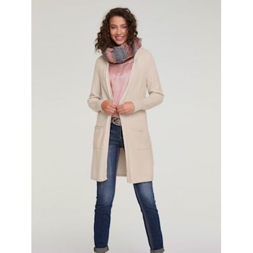Veste Longue En Tricot Style Cardigan - Linea Tesini - Sable