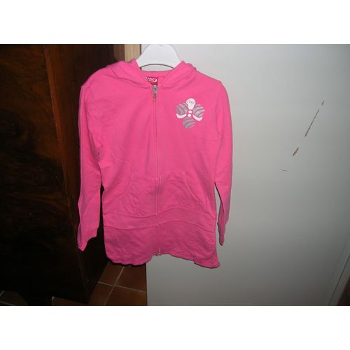 Veste Longue Zippe  Capuche Vbs 8 Ans 95% Coton,5% lasthanne.